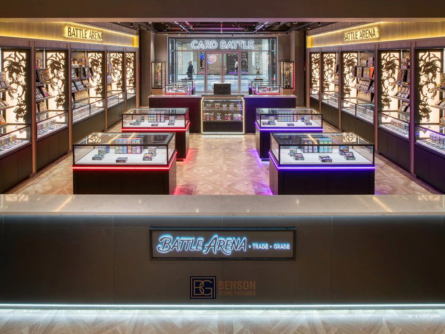 Sports Card Shop Gondola Shelving — store layout reference