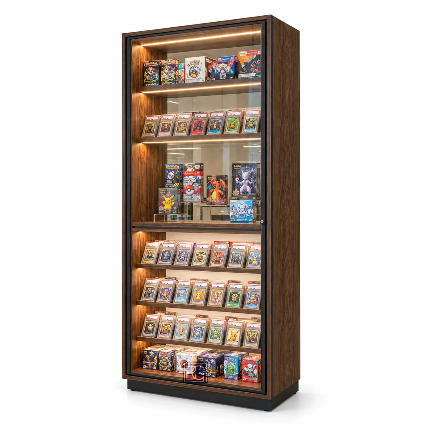 Used Video Game Locking Showcase — individual fixture reference