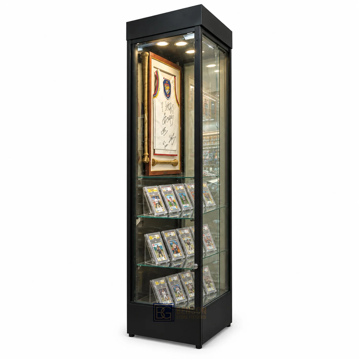 Lockable Collectibles Display Case — individual fixture reference