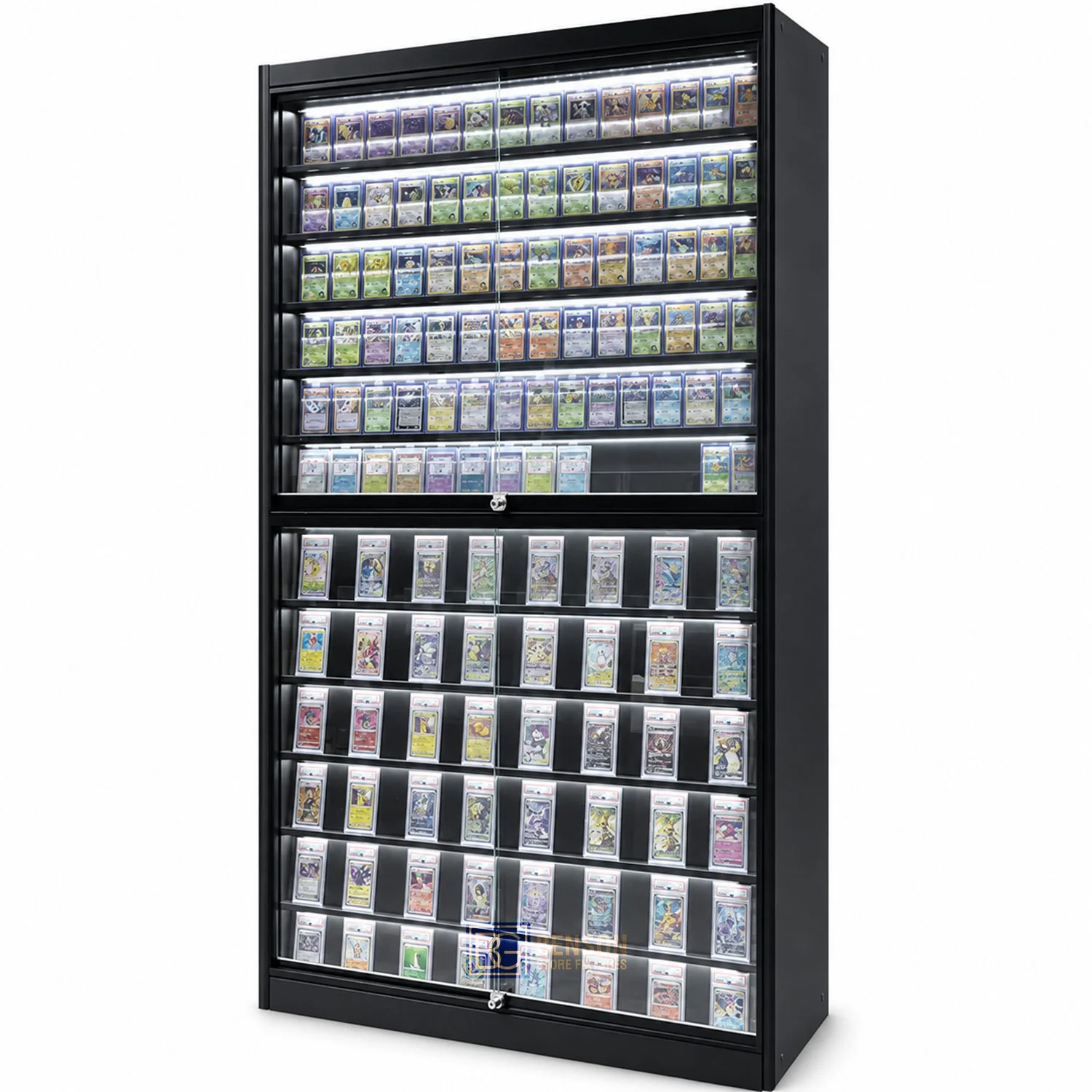 Graded Card Glass Showcase — individual fixture reference