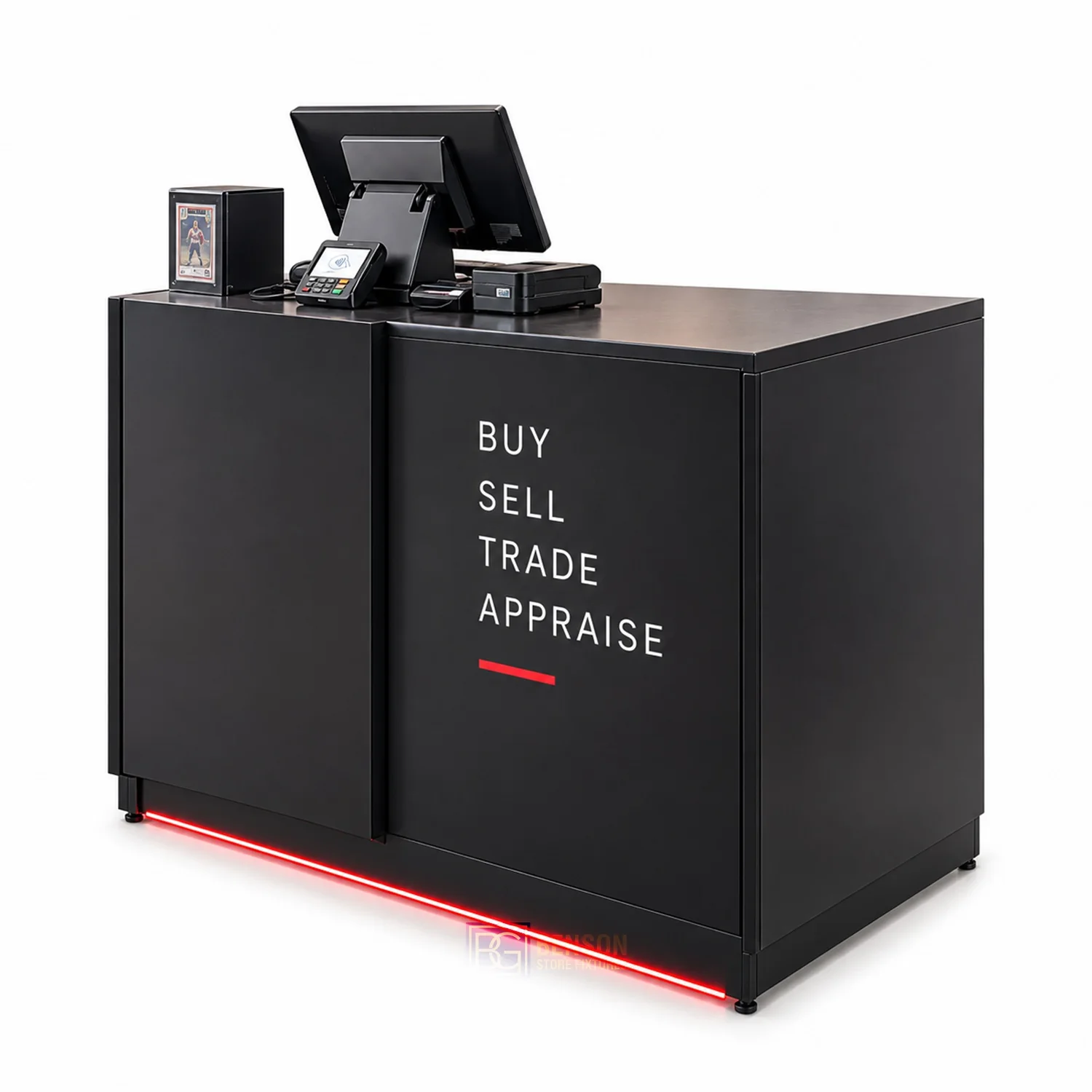 Lockable Console Demo Kiosk — individual fixture reference